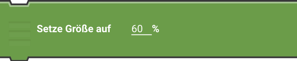 Setze Größe auf