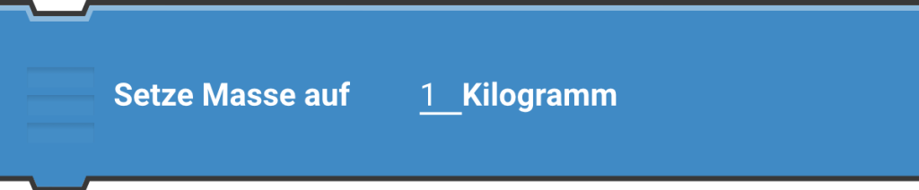 Setze Masse auf ... Kilogramm