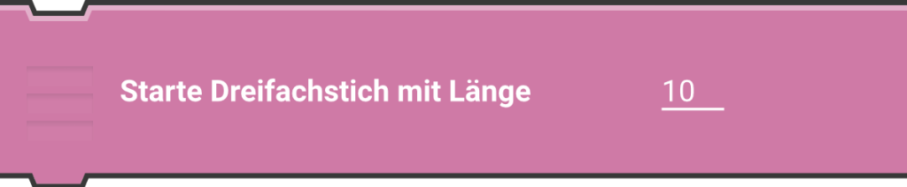 Starte Dreifachstich mit Länge